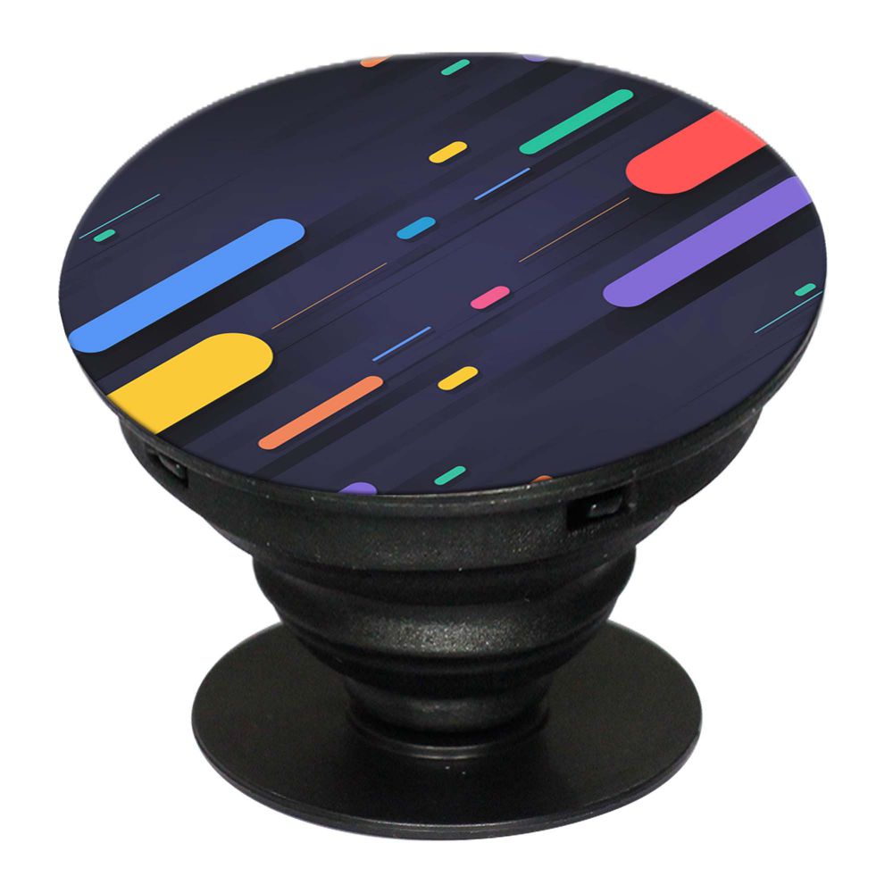 Oval Style Pattern Mobile Grip Stand (Black)