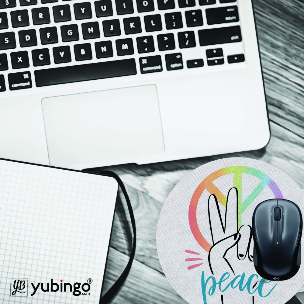 Peace Mouse Pad (Round)-Image4