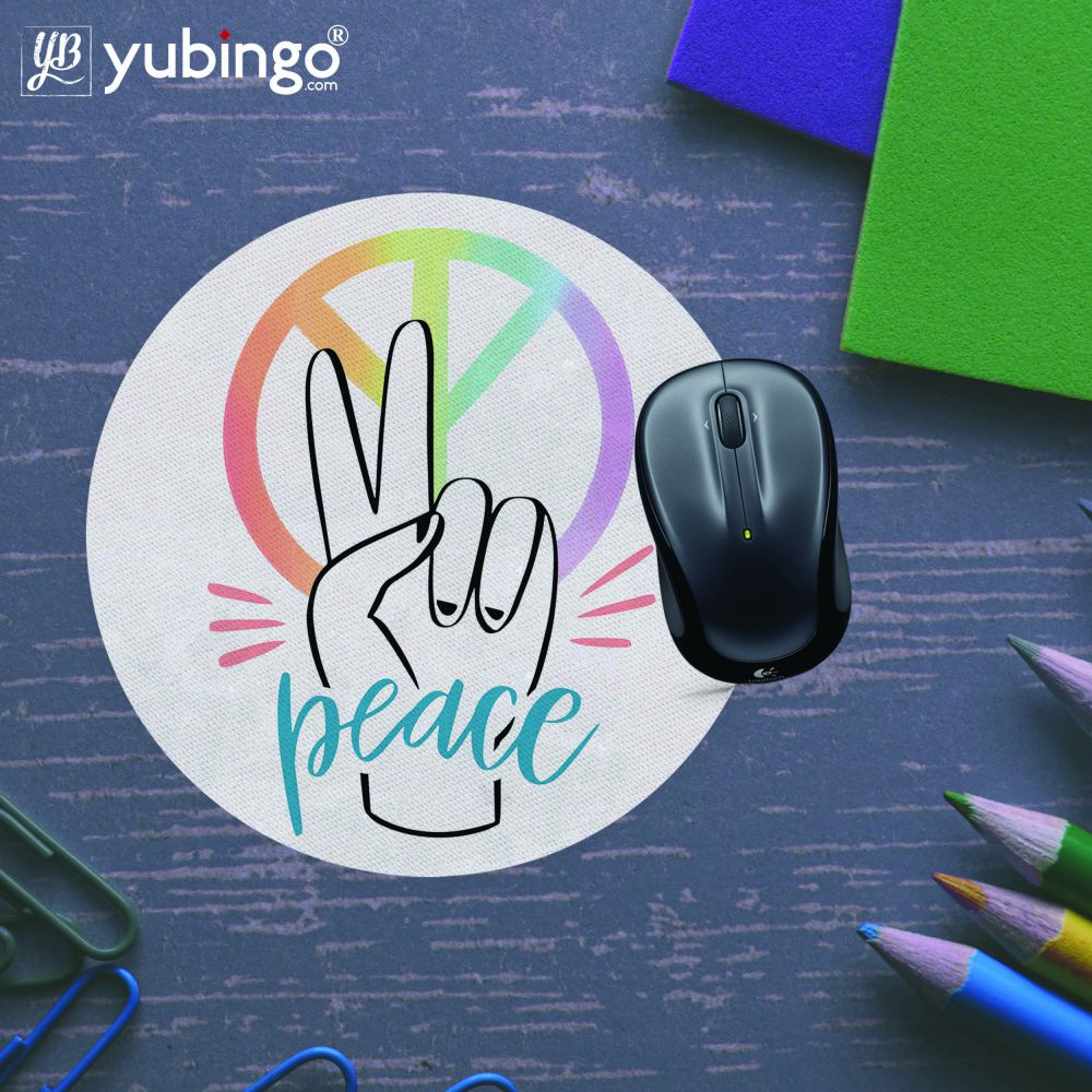 Peace Mouse Pad (Round)-Image5