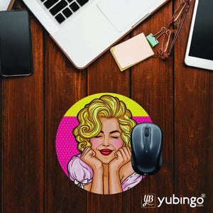 Peaceful Girl Mouse Pad (Round)-Image2