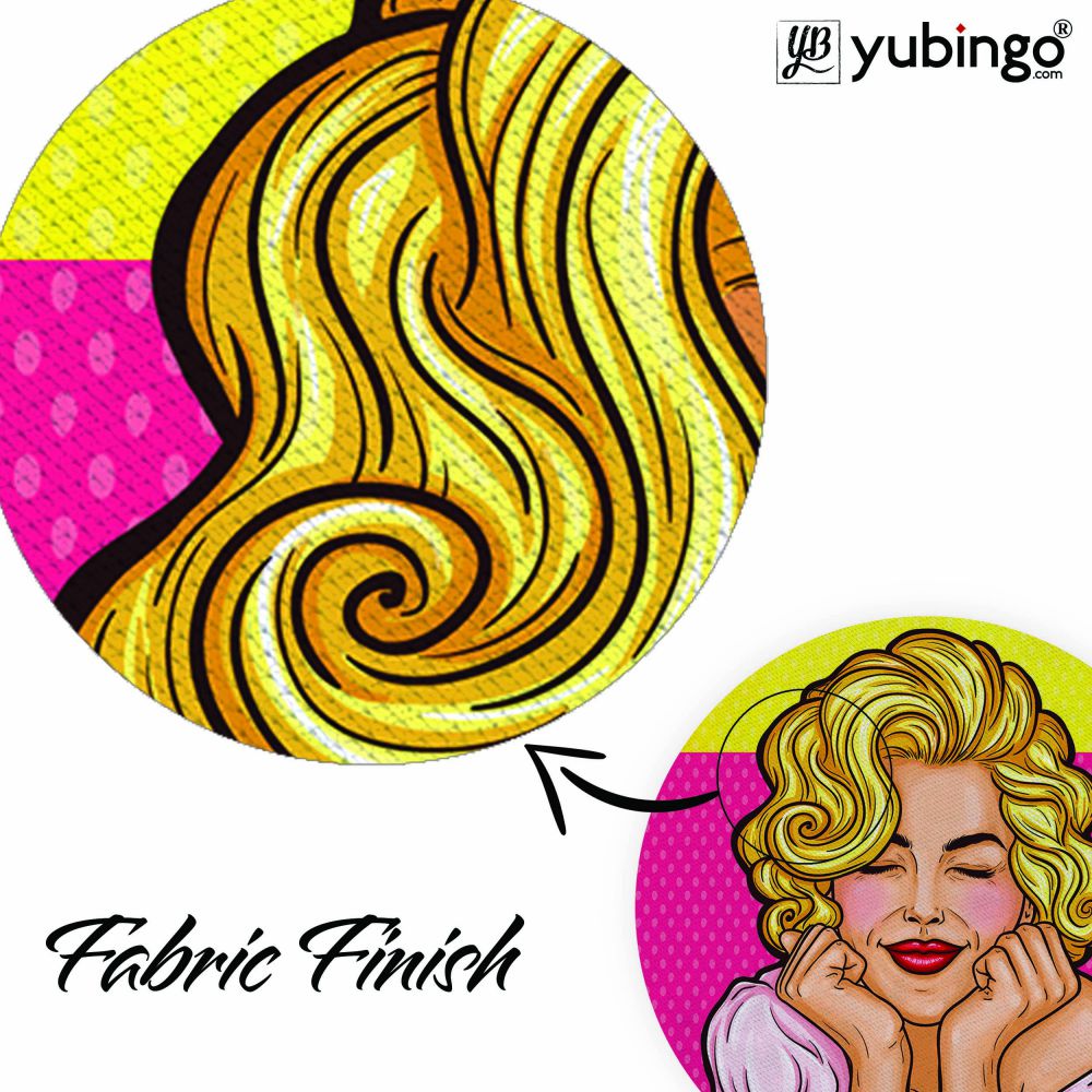 Peaceful Girl Mouse Pad (Round)-Image3