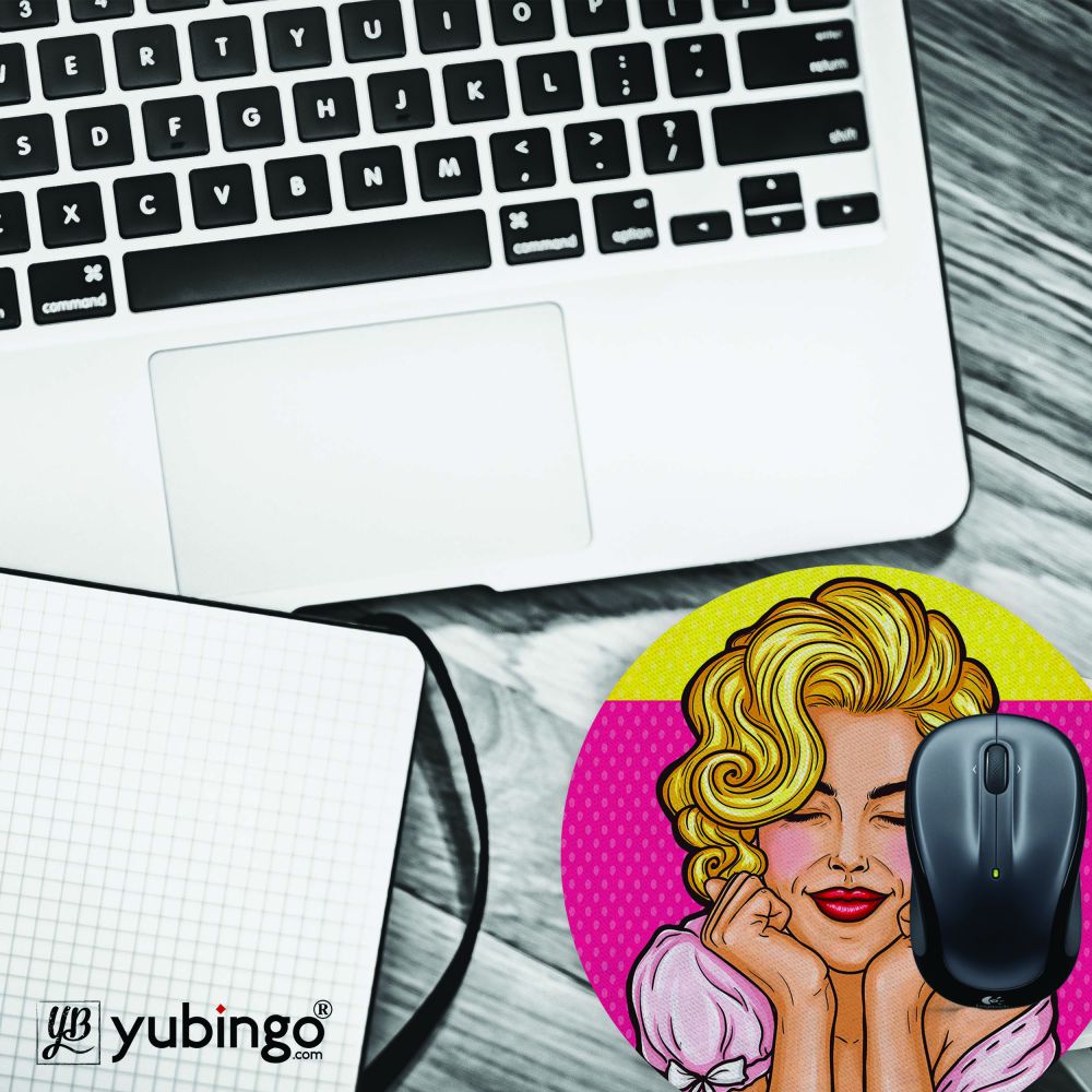 Peaceful Girl Mouse Pad (Round)-Image4