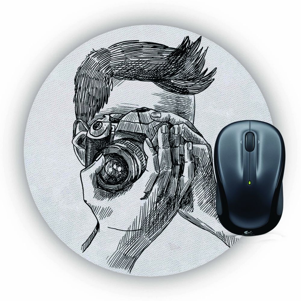 Photographer Mouse Pad (Round)