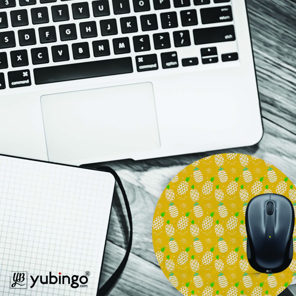 Pineapple Pattern Mouse Pad (Round)-Image4