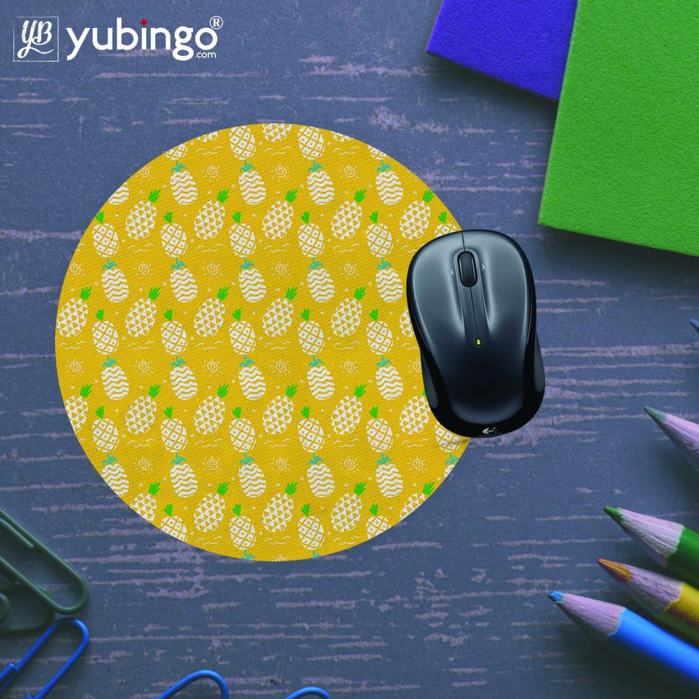 Pineapple Pattern Mouse Pad (Round)-Image5