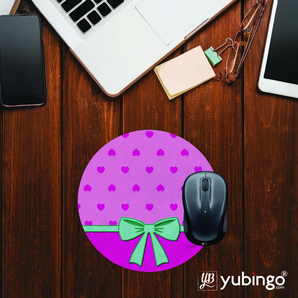 Pink Knot Mouse Pad (Round)-Image2
