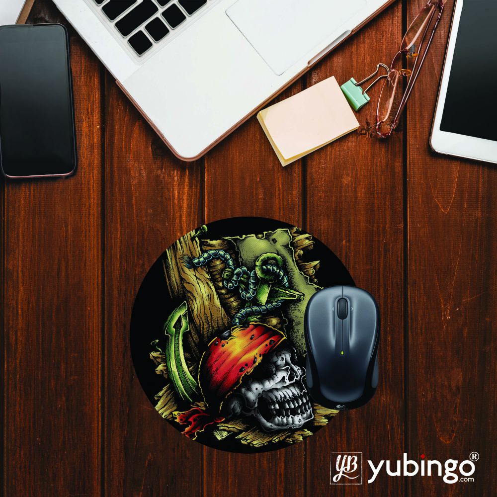 Pirate Skull Mouse Pad (Round)