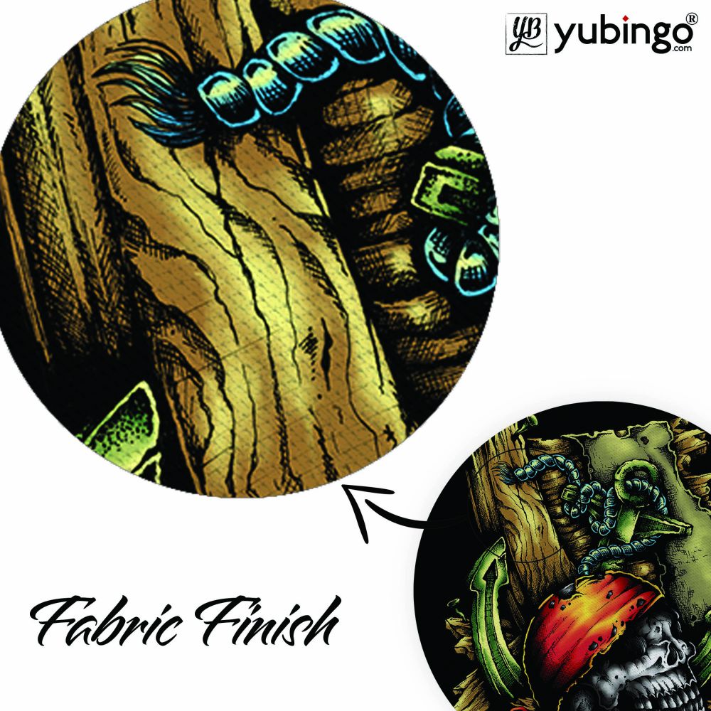 Pirate Skull Mouse Pad (Round)-Image3