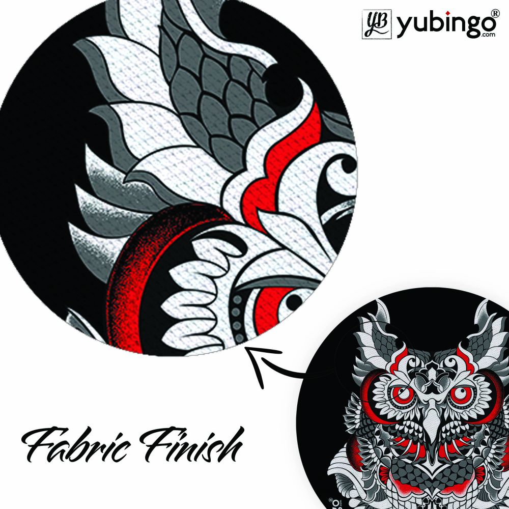 Polynesian Owl Mouse Pad (Round)-Image3