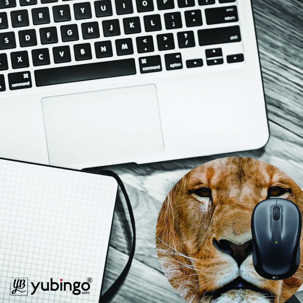 Portrait of Lion Mouse Pad (Round)-Image4