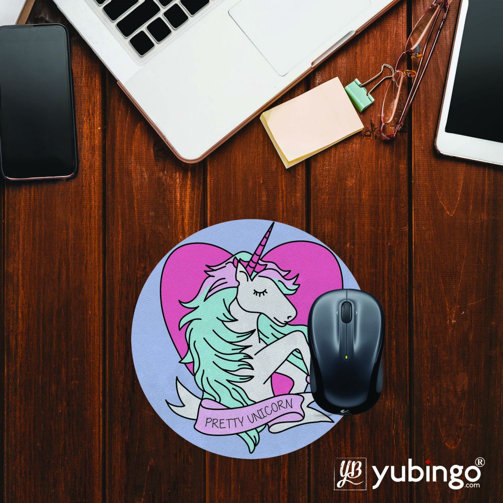 Pretty Unicorn Mouse Pad (Round)