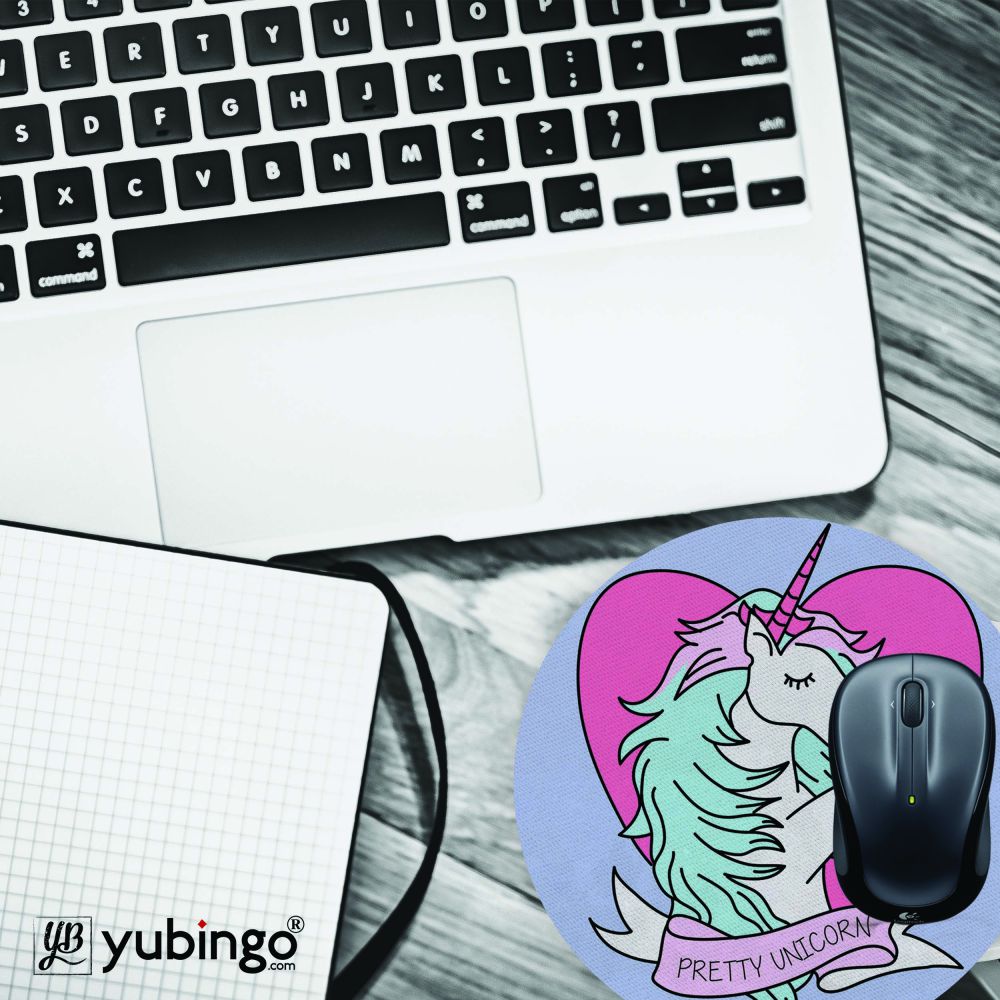 Pretty Unicorn Mouse Pad (Round)-Image4