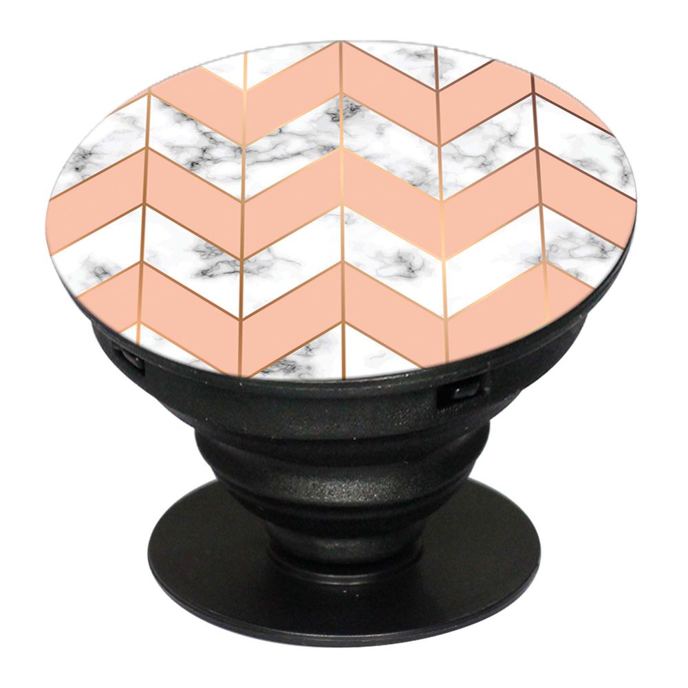 Printed Marble Pattern Mobile Grip Stand (Black)