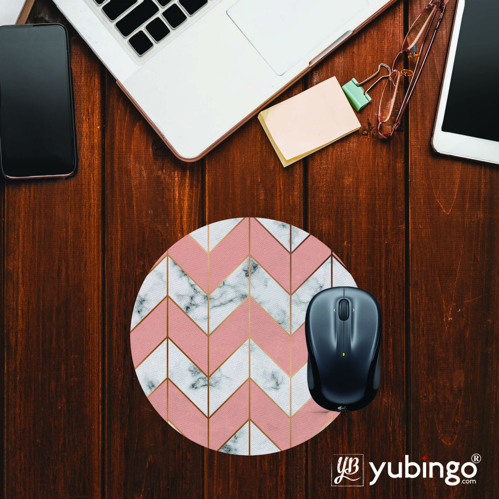 Printed Marble Pattern Mouse Pad (Round)-Image2