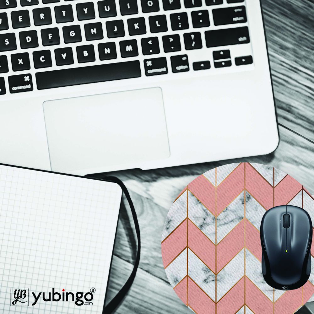 Printed Marble Pattern Mouse Pad (Round)-Image4