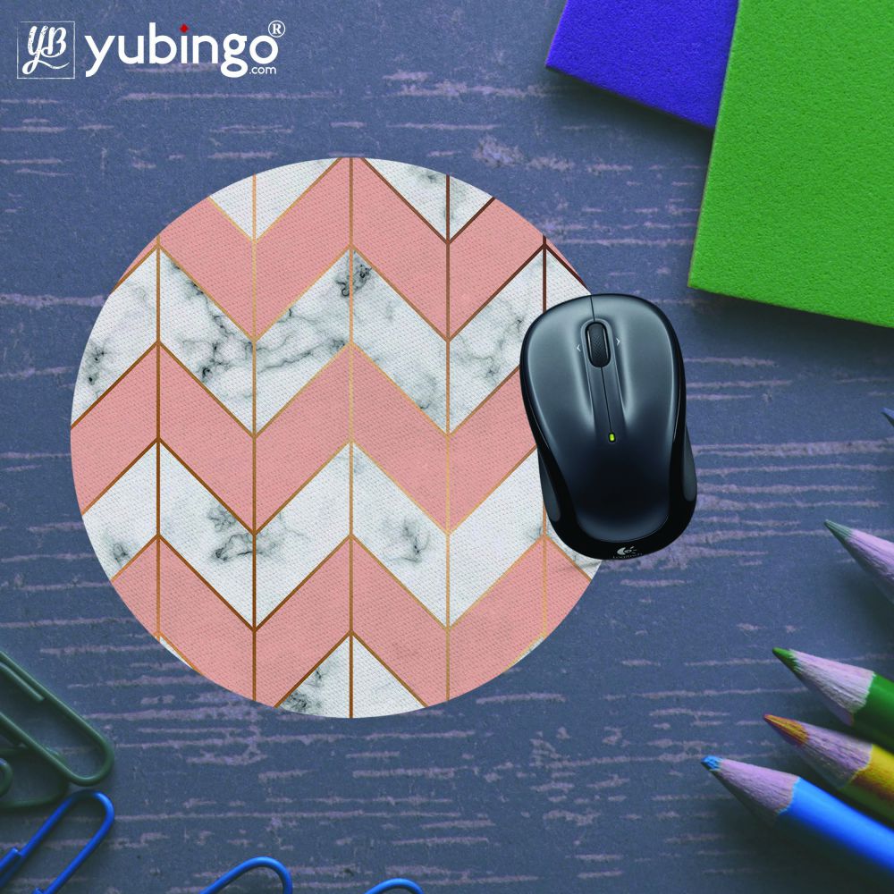 Printed Marble Pattern Mouse Pad (Round)-Image5