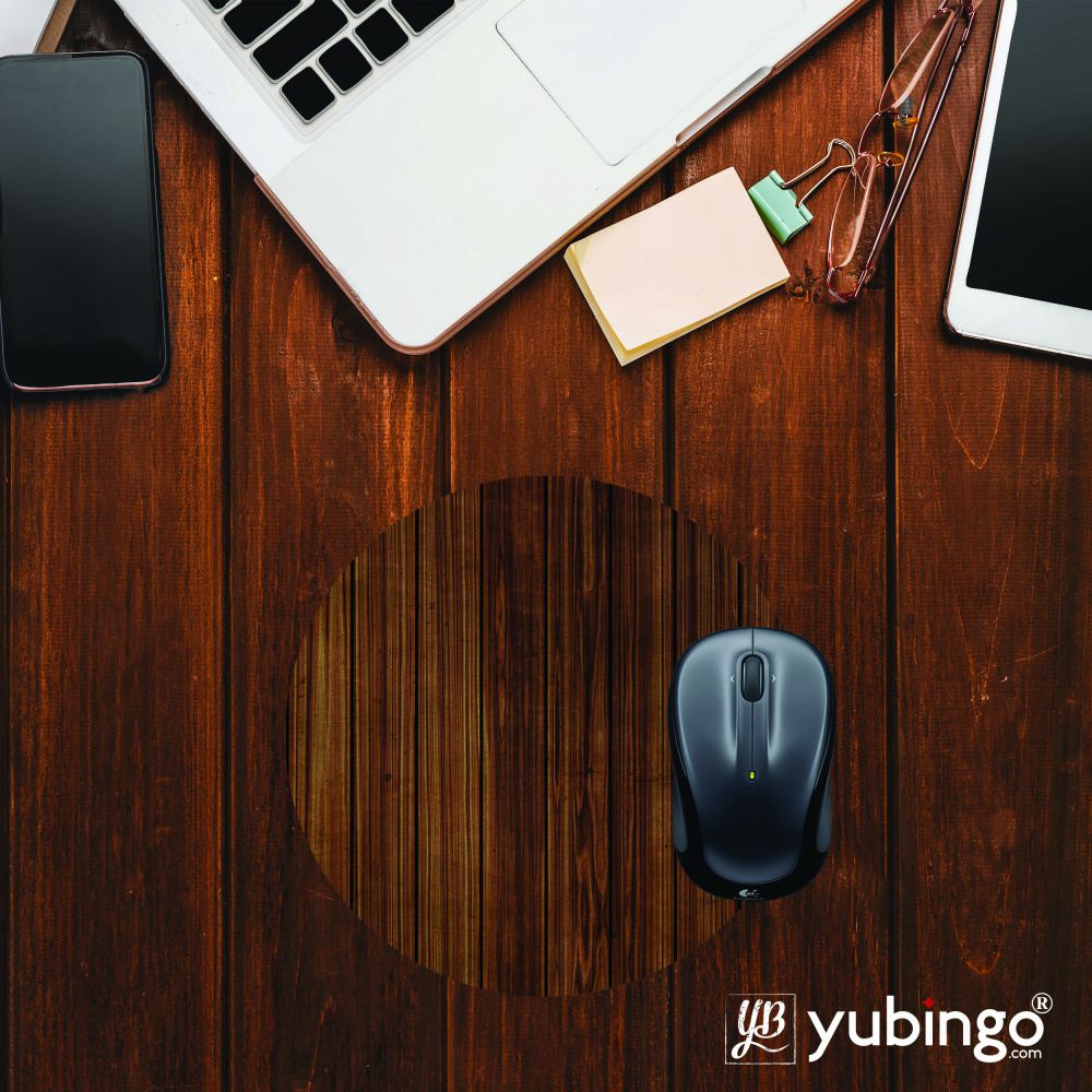 Printed Wooden Pattern Mouse Pad (Round)-Image2