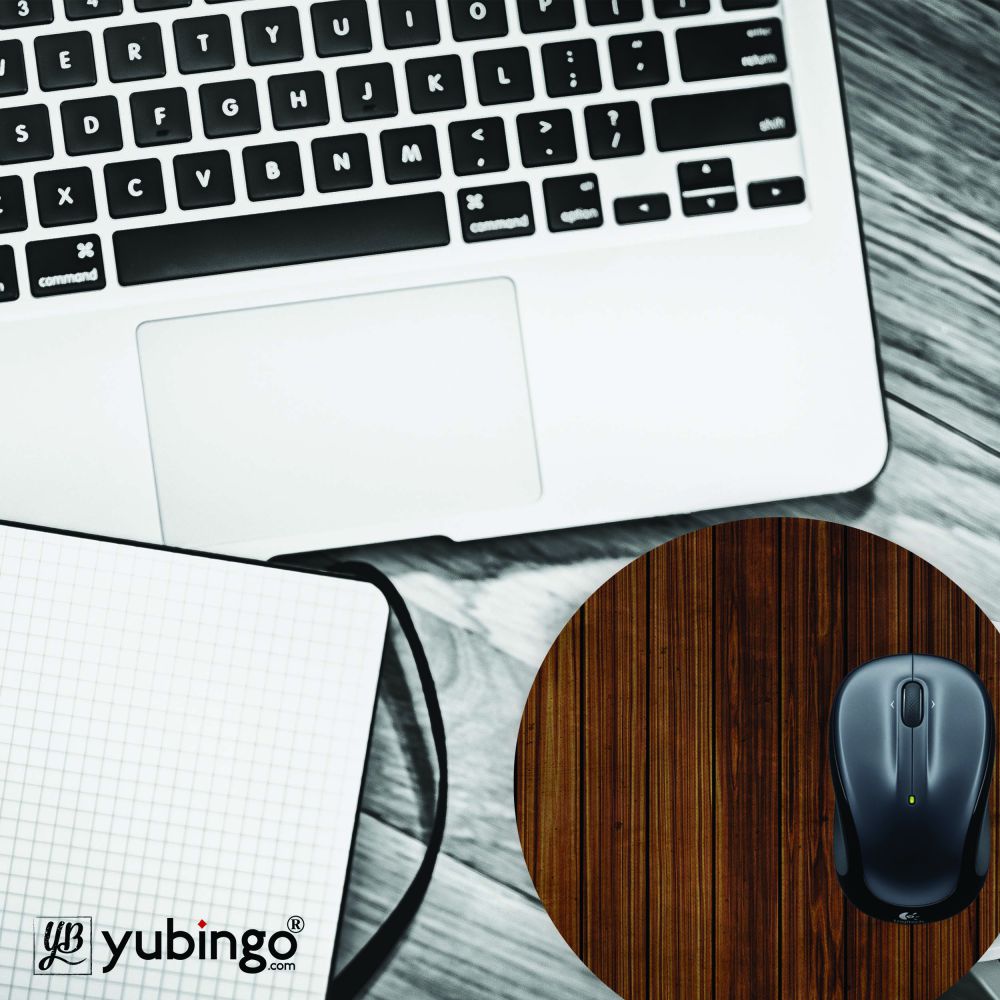 Printed Wooden Pattern Mouse Pad (Round)-Image4