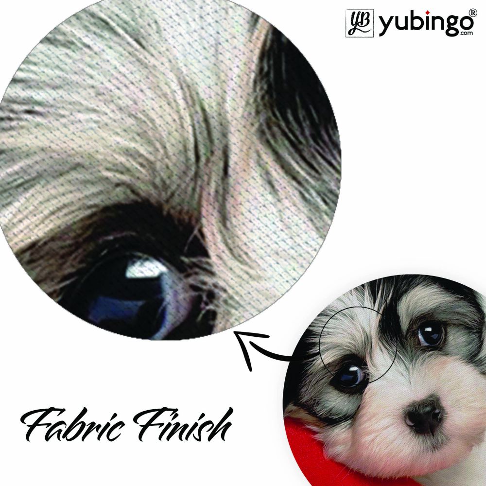 Puppy With Pillow Mouse Pad (Round)-Image3