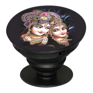 Radha And Krishna Mobile Grip Stand (Black)