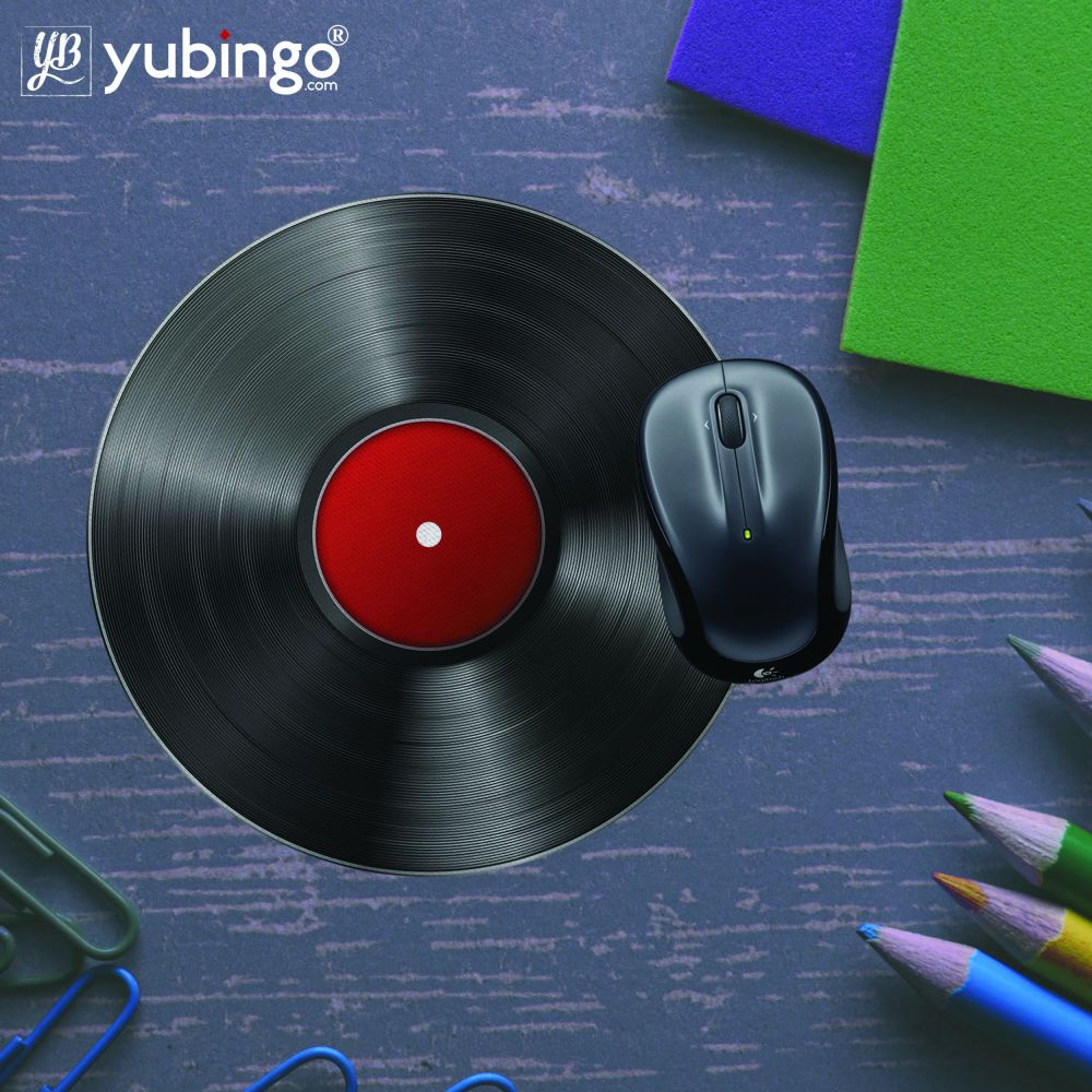 Record Player Mouse Pad (Round)-Image5