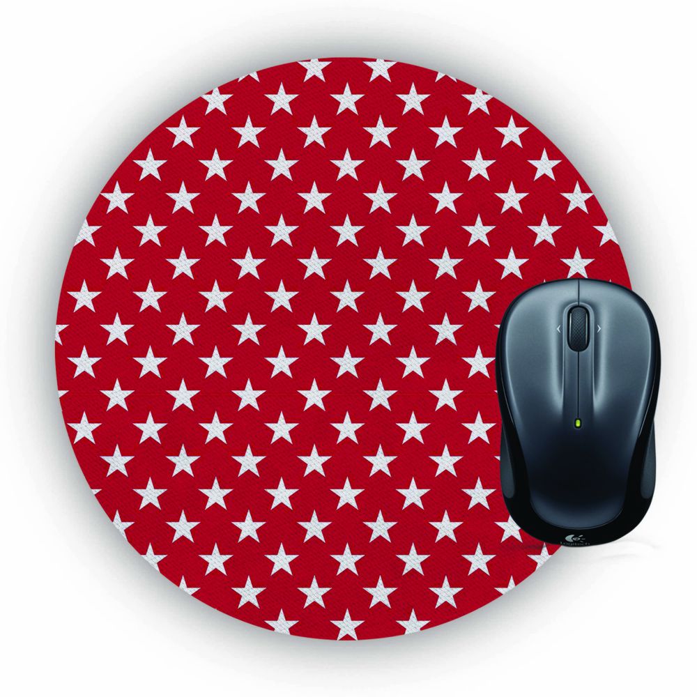 Red Stars Mouse Pad (Round)