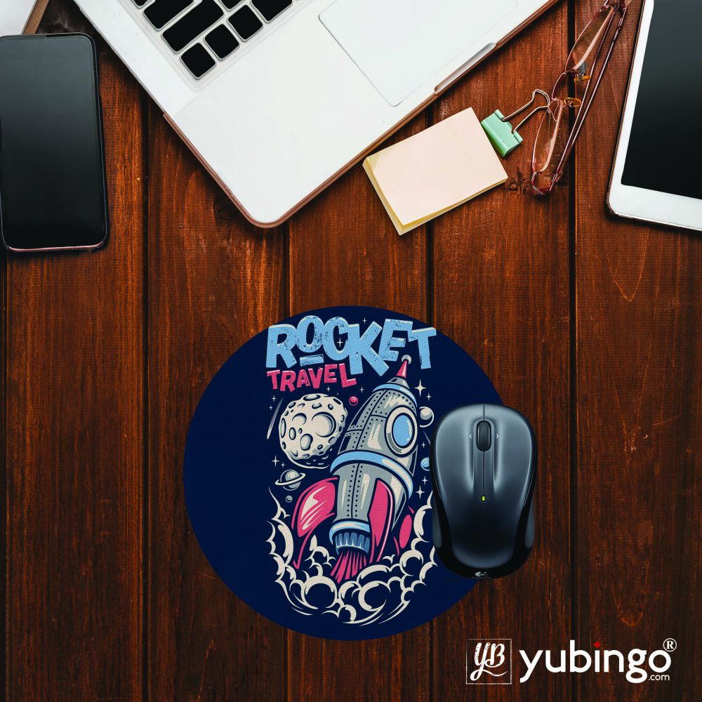 Rocket Travel Mouse Pad (Round)-Image2