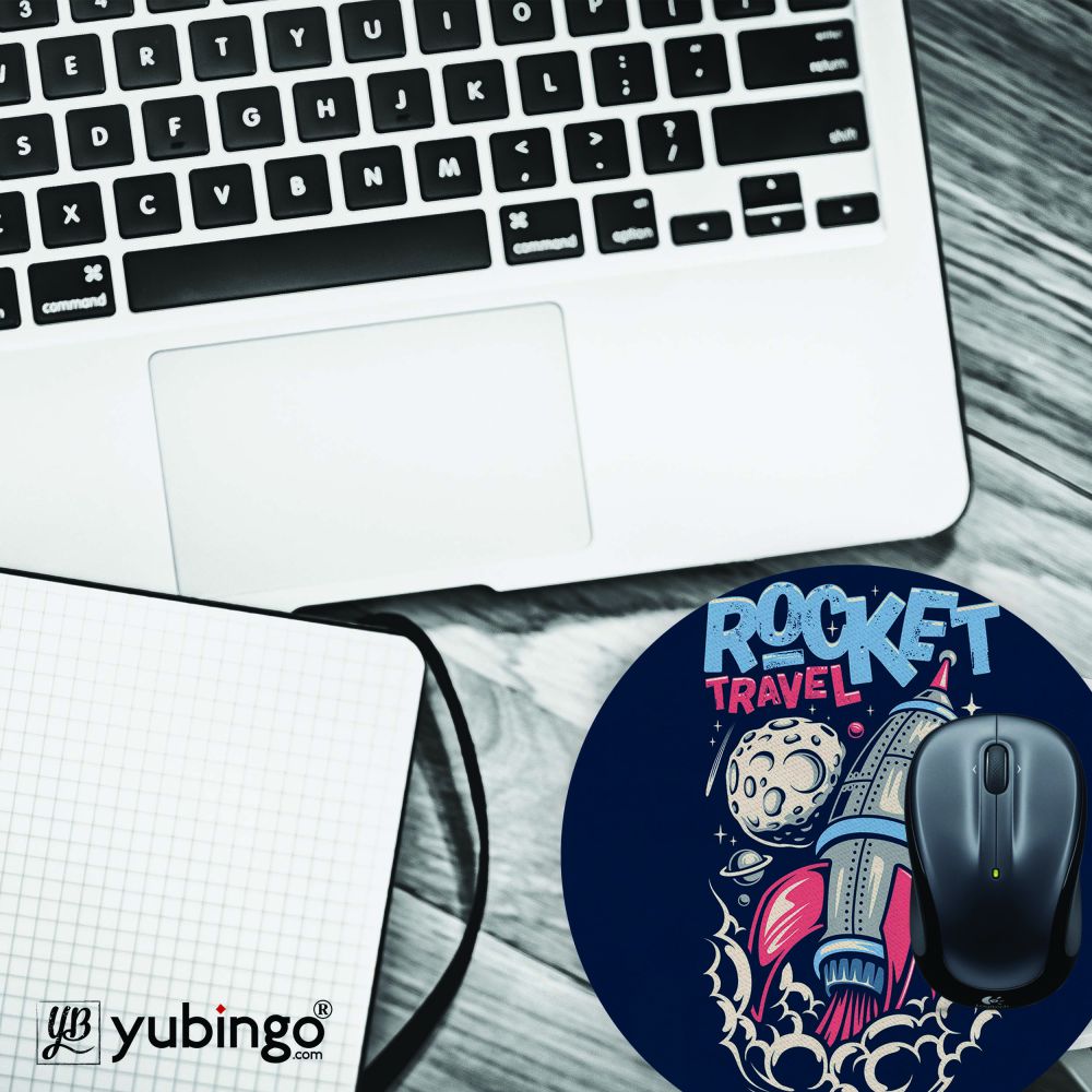 Rocket Travel Mouse Pad (Round)-Image4