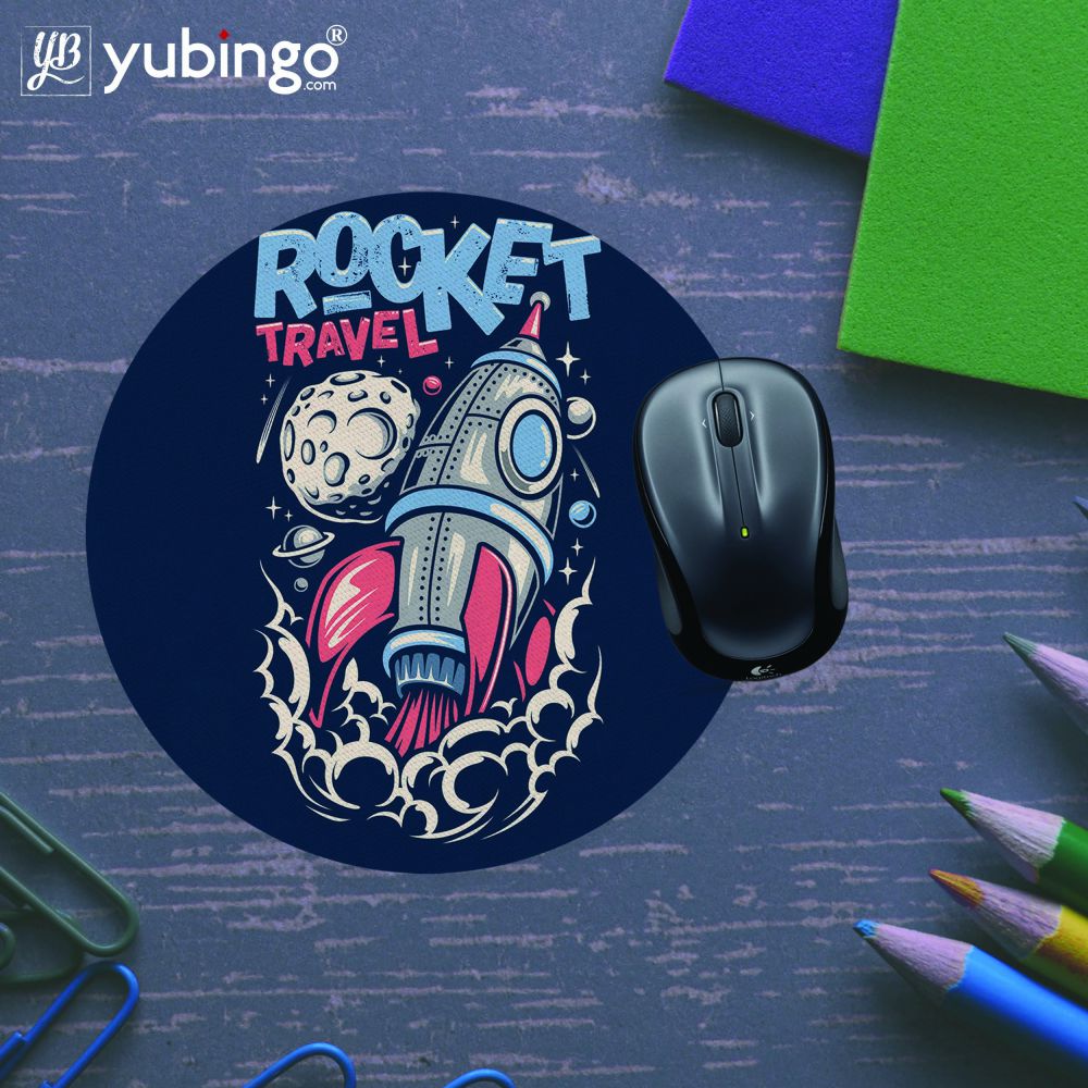 Rocket Travel Mouse Pad (Round)-Image5