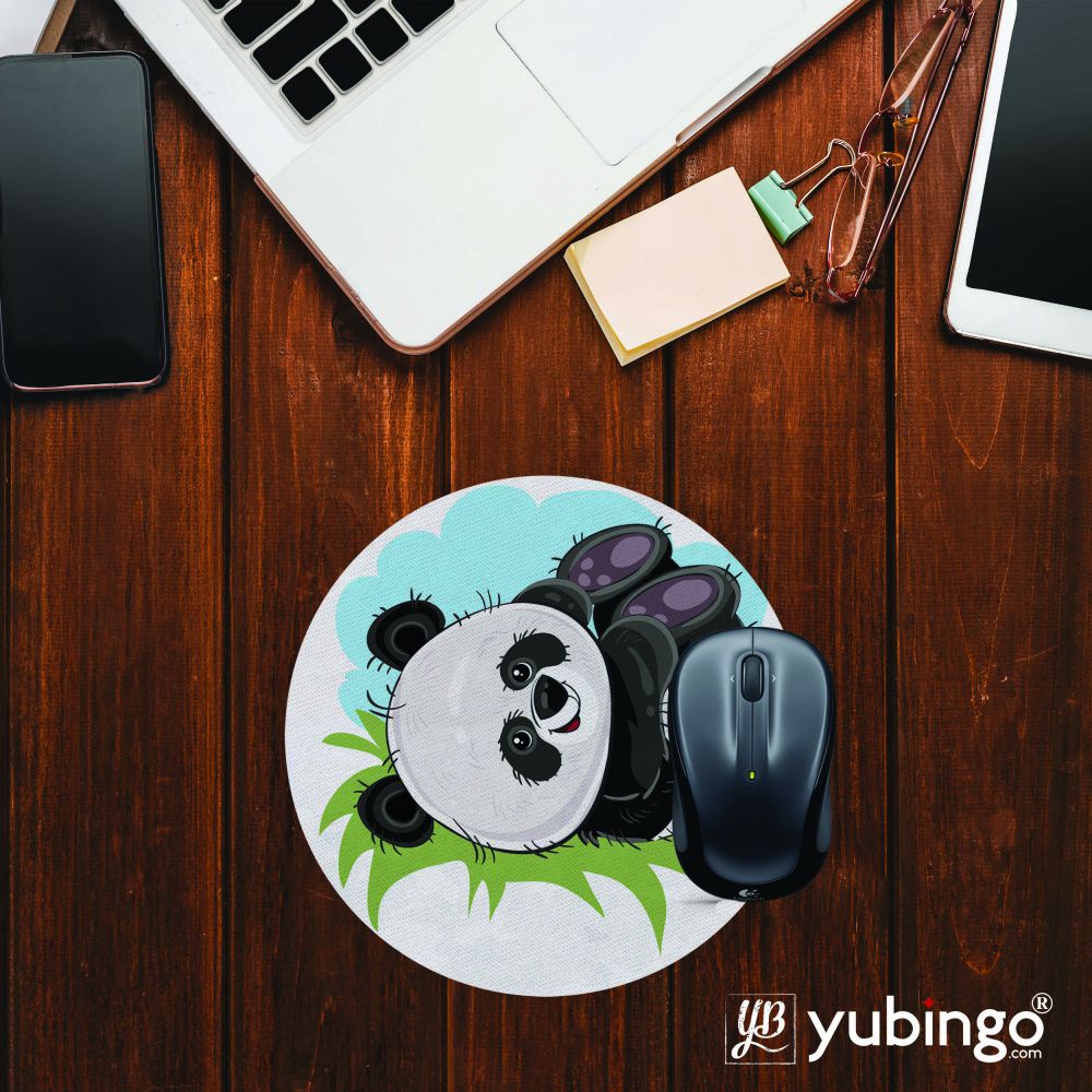 Rolling Panda Mouse Pad (Round)-Image2