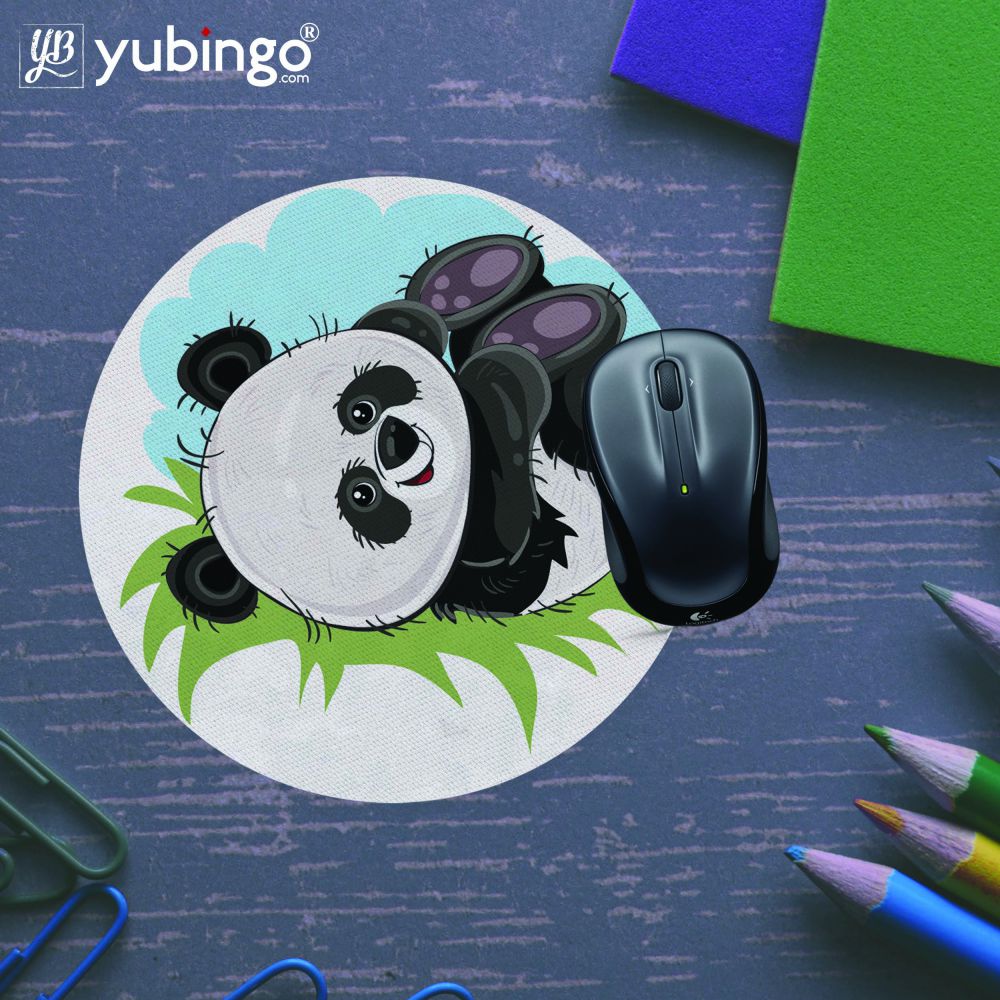 Rolling Panda Mouse Pad (Round)-Image5