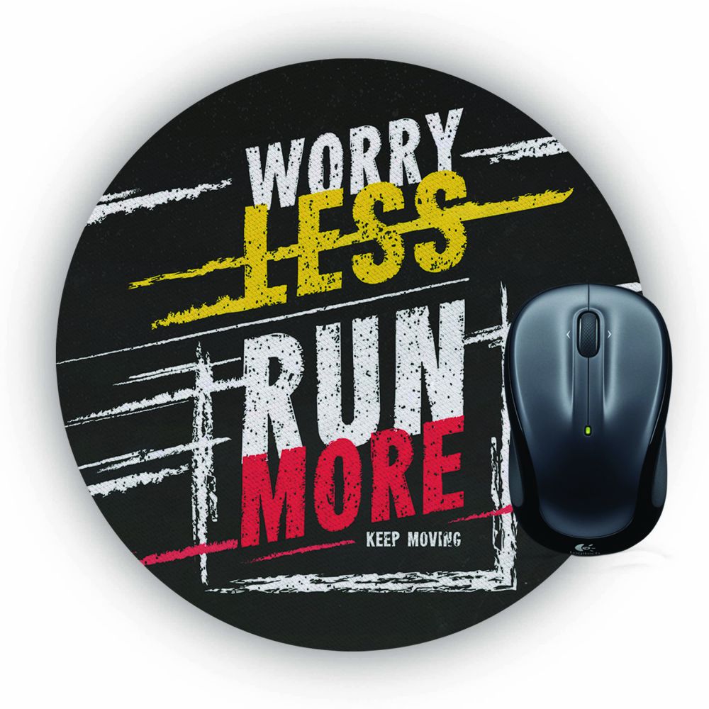 Run More Mouse Pad (Round)