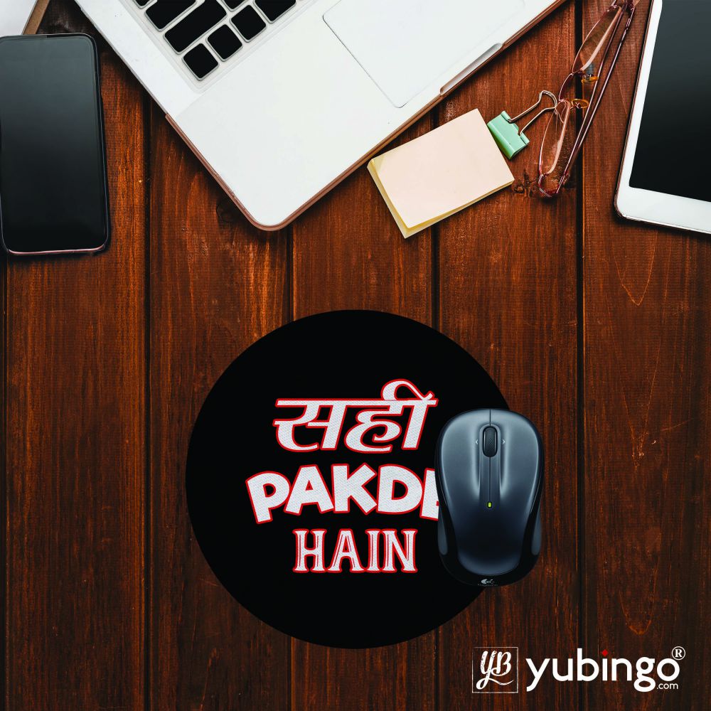 Sahi Pakde Hain Mouse Pad (Round)-Image2