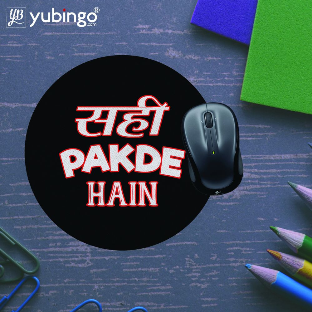 Sahi Pakde Hain Mouse Pad (Round)-Image5