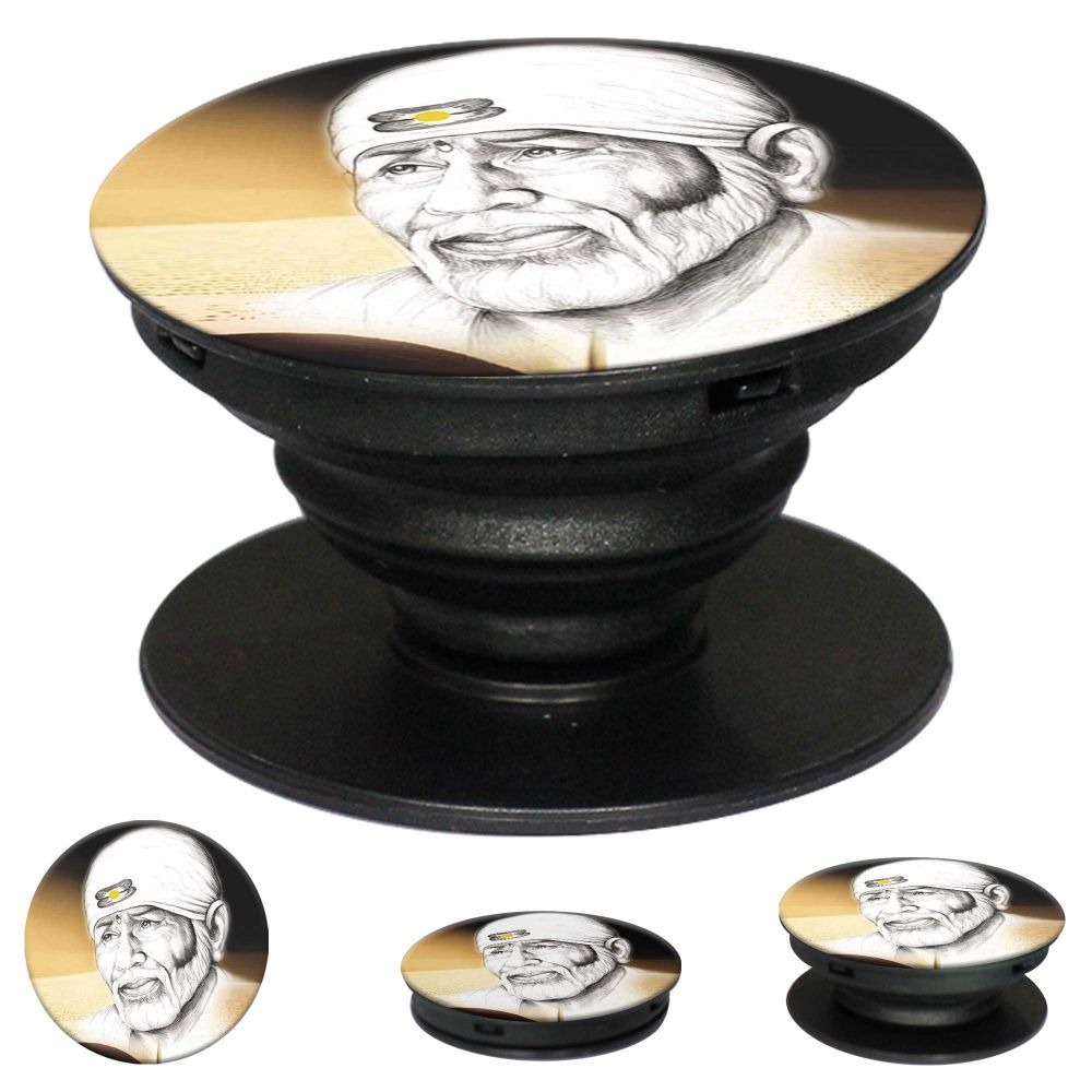 Sai Baba Mobile Grip Stand (Black)-Image2