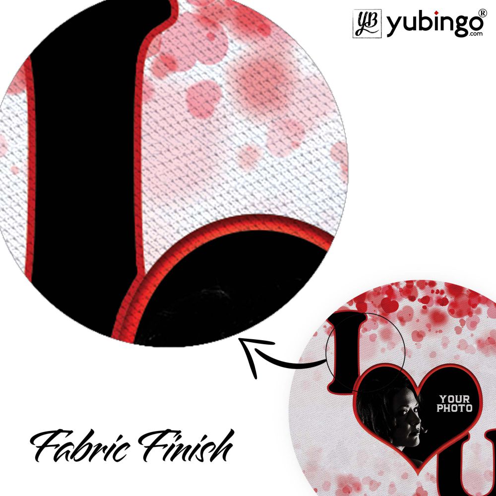 Say ILU with Photo Mouse Pad (Round)-Image3