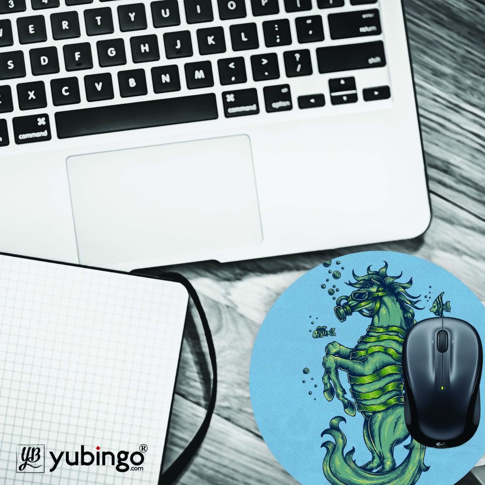 Sea Horse Mouse Pad (Round)-Image4