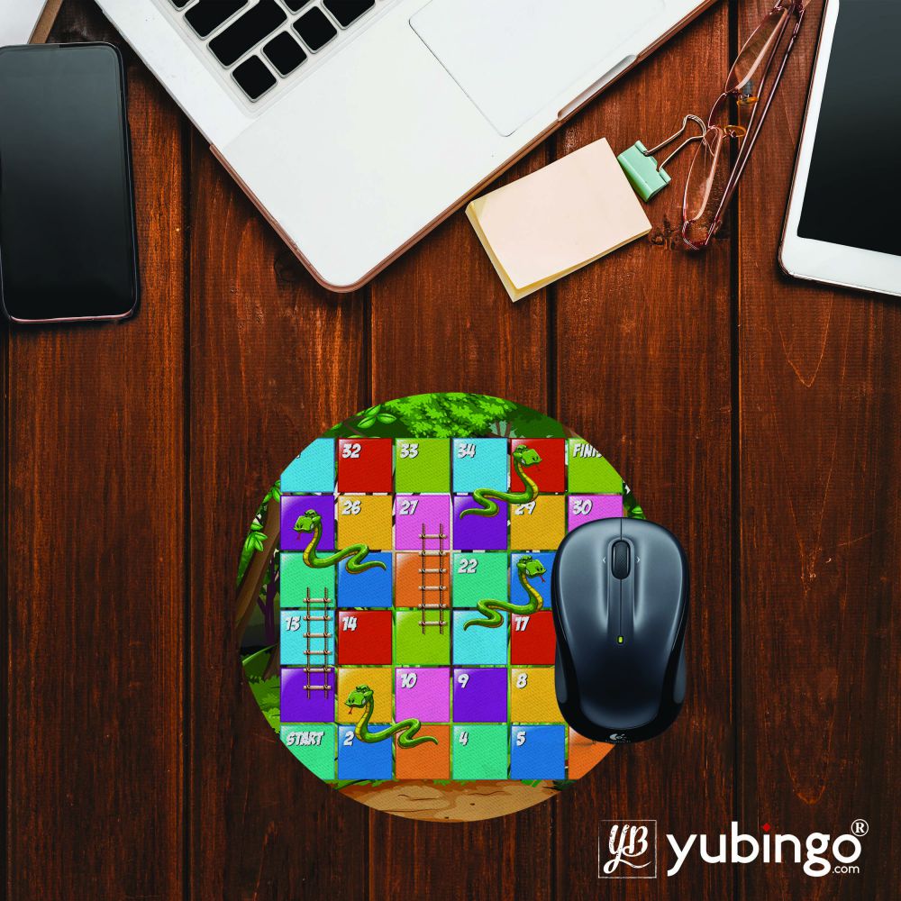 Snake and Ladder Mouse Pad (Round)-Image2