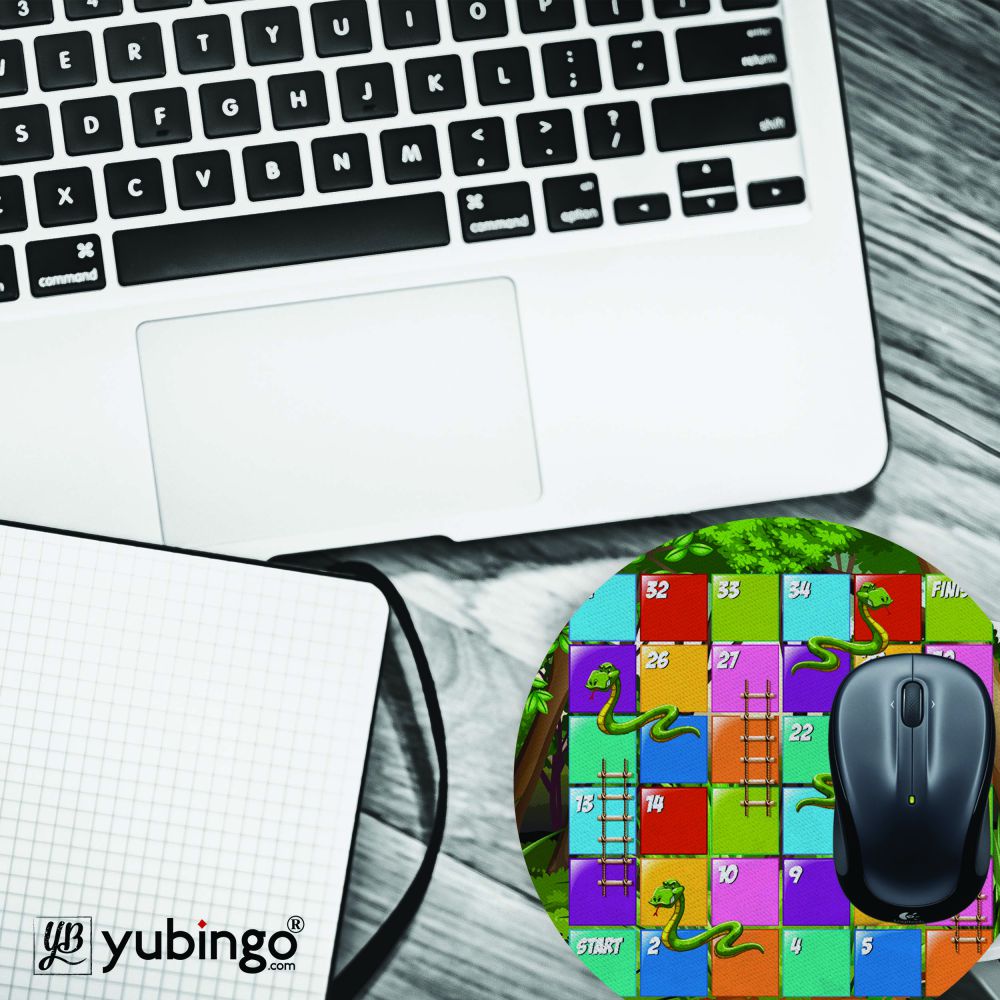 Snake and Ladder Mouse Pad (Round)-Image4