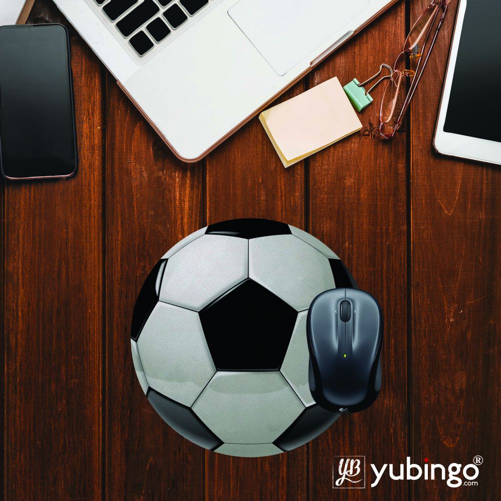 Soccer Football Mouse Pad (Round)-Image2