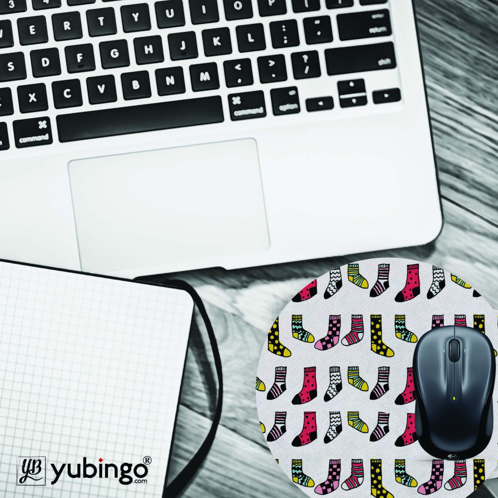 Socks Pattern Mouse Pad (Round)-Image4