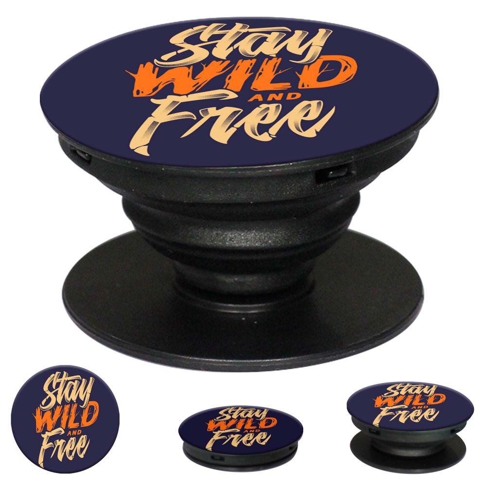 Stay Wild and Free Mobile Grip Stand (Black)-Image2