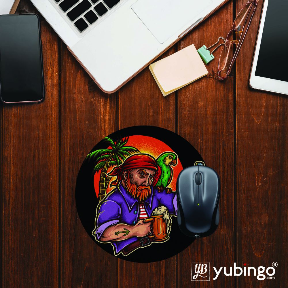 Sunset Drink Mouse Pad (Round)-Image2