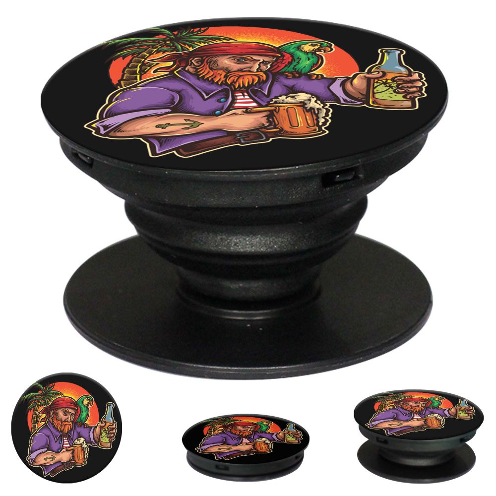 Sunset Drink Mobile Grip Stand (Black)-Image2