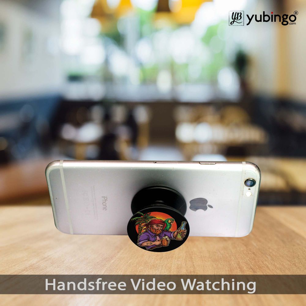 Sunset Drink Mobile Grip Stand (Black)-Image3