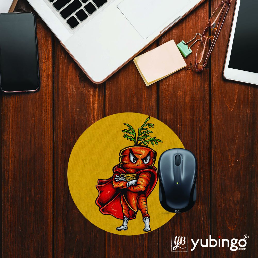 Super Carrot Mouse Pad (Round)-Image2