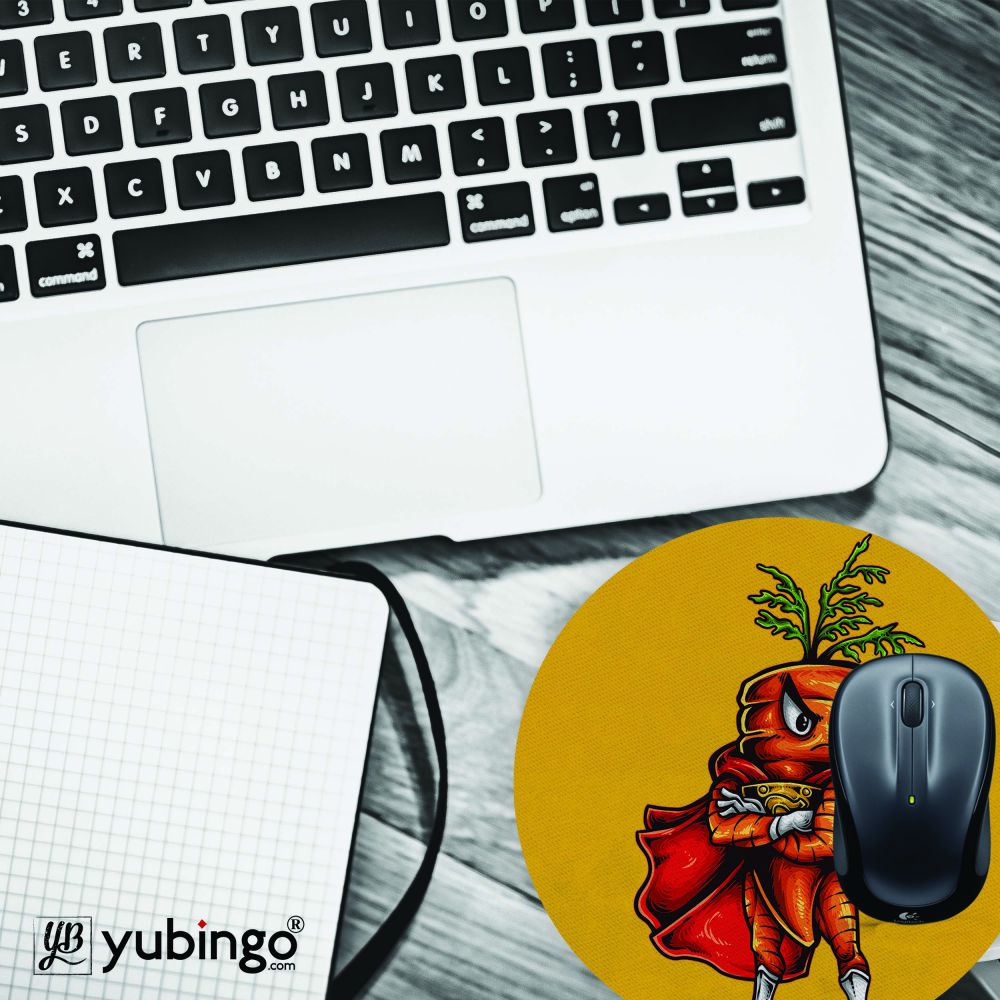Super Carrot Mouse Pad (Round)-Image4