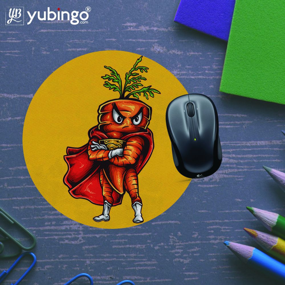 Super Carrot Mouse Pad (Round)-Image5