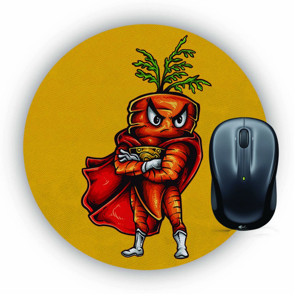 Super Carrot Mouse Pad (Round)
