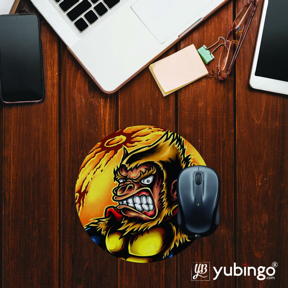 Super Monkey Mouse Pad (Round)-Image2